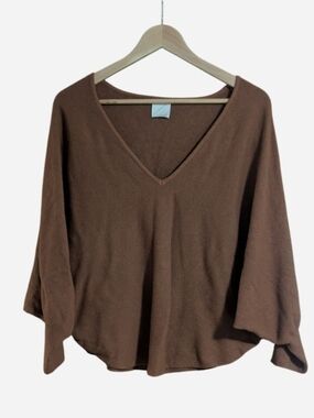 V-Neck Brown Women's Sweater
